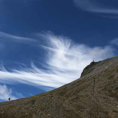 Nur ein paar der 450 Höhenmeter auf dem Weg zum Gipfel